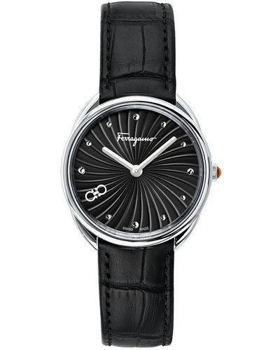 Ferragamo Cuir Leather Watch - Black