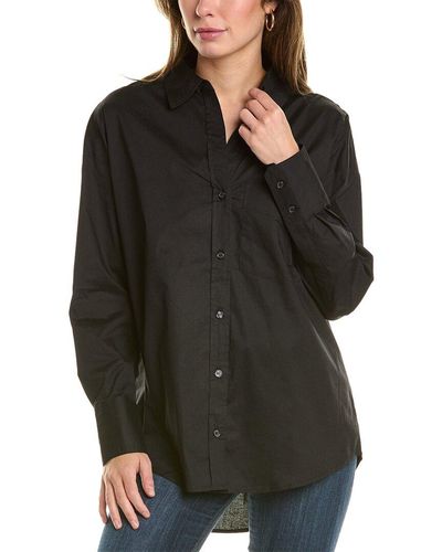 Rachel Roy Button Front Shirt - Black