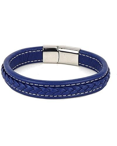 jean claude Leather Bracelet - Blue