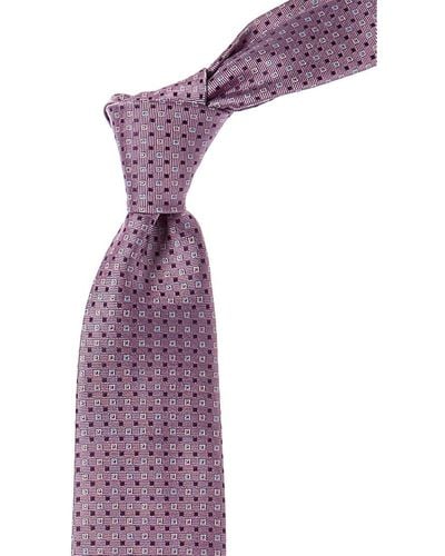 Canali Pink Silk Tie - Purple