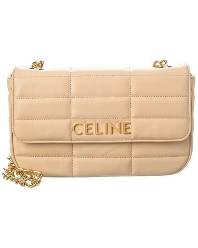 Celine Tabou Leather Shoulder Bag - Natural