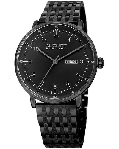 August Steiner Stainless Steel Watch - Black