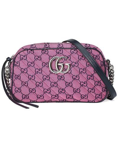 Gucci GG Marmont Leather 2.0 Shoulder Bag - Purple