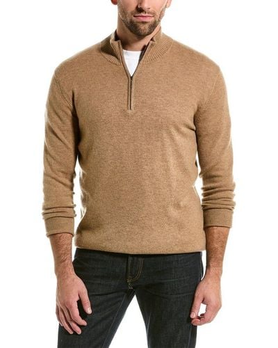 Forte 1/4-zip Cashmere Mock Sweater - Black