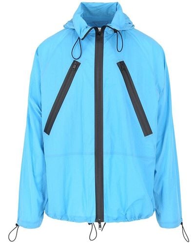 Bottega Veneta Hooded Zip Lightweight Jacket - Blue