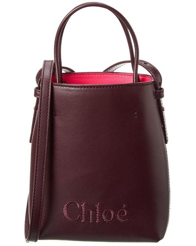 Chloé Sense Micro Leather Tote - Red