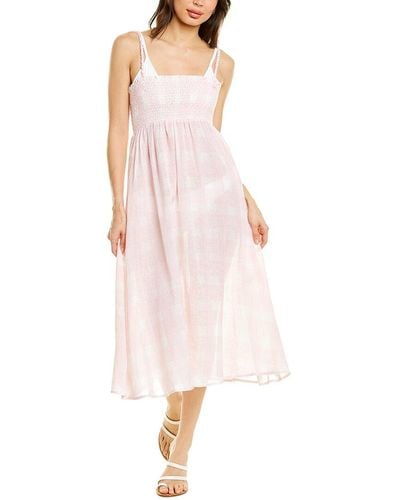 Solid & Striped The Willow Linen-blend Midi Dress - Pink