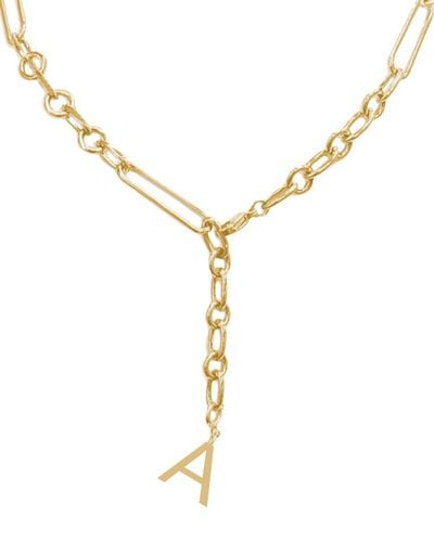 Jane Basch Cool Steel Plated Initial Y Necklace (a-z) - Metallic