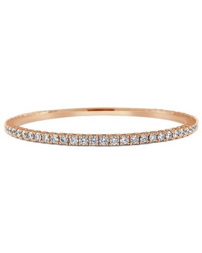 Sabrina Designs 14k Rose Gold 3.07 Ct. Tw. Diamond Flexible Bangle Bracelet - White
