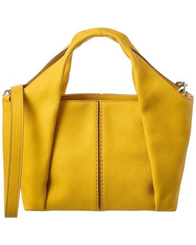 Tod's Logo Leather Tote - Yellow