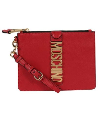 Moschino Leather Pouch - Red