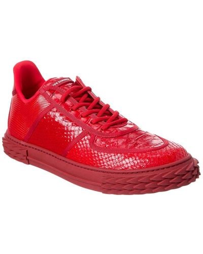 Giuseppe Zanotti Blabber Embossed Leather Sneaker - Red