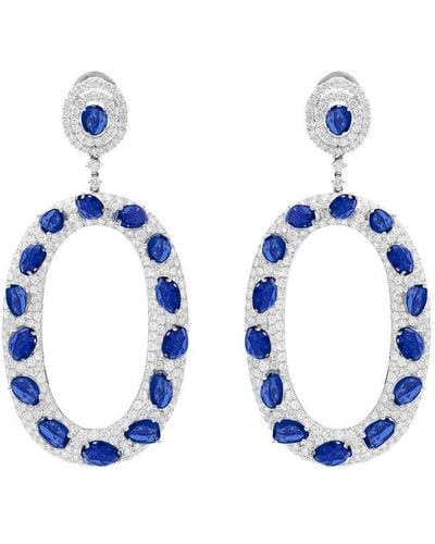 Diana M. Jewels Fine Jewelry 18k 11.13 Ct. Tw. Diamond Earrings - Blue