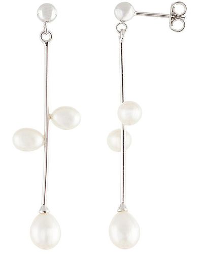 Splendid Silver 4-6mm Freshwater Pearl Earrings - White