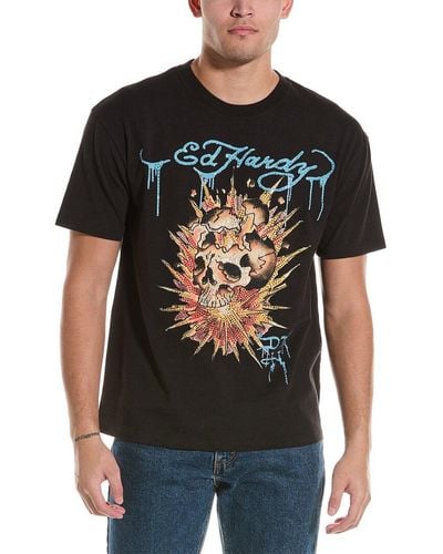 Ed Hardy Limited Edition Fire Skull T-shirt - Black