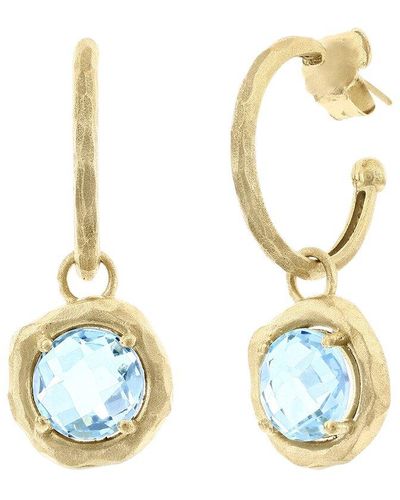 I. REISS 14k 8.50 Ct. Tw. Diamond & Blue Topaz Charm Earrings - Metallic