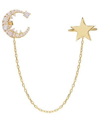 Gabi Rielle 14k Over Silver Cz Moon & Star Cuff Bracelet - White