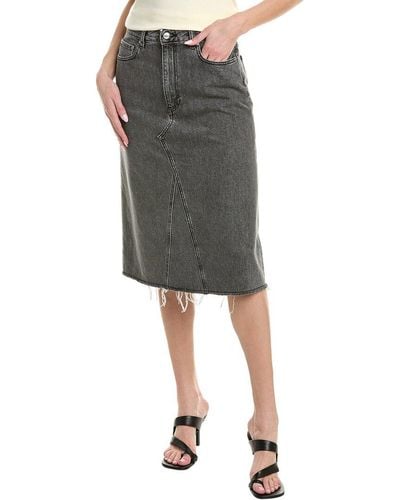 Ganni Washed Denim Skirt - Gray