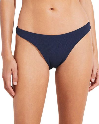 Eberjey Pique Dree Bikini Bottom - Blue