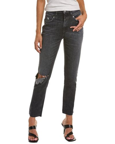 Hudson Jeans Holly Washed Black High-rise Straight Jean