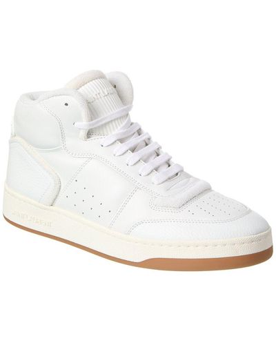 Saint Laurent Sl/80 Leather Mid-top Sneaker - White