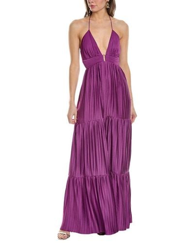 Ba&sh Pleated Maxi Dress - Purple