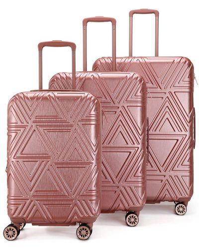 Badgley Mischka Contour 3-pc. Expandable Hard Spinner luggage Set - Pink