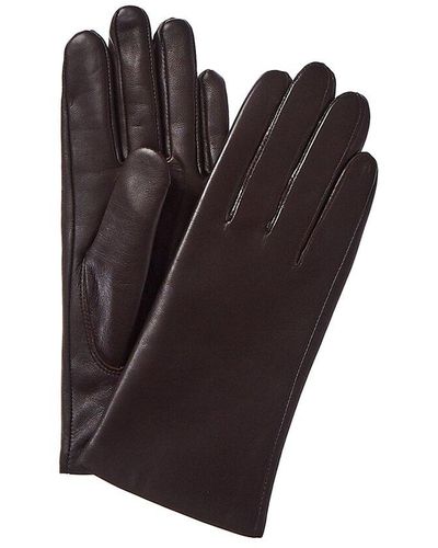 Phenix Cashmere-lined Leather Gloves - Brown