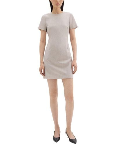 Theory Jatinn Wool-blend Mini Dress - Brown
