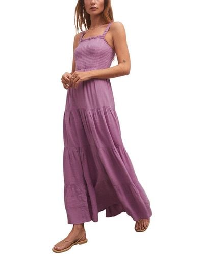 Z Supply Kyara Novelty Midi Dress - Purple