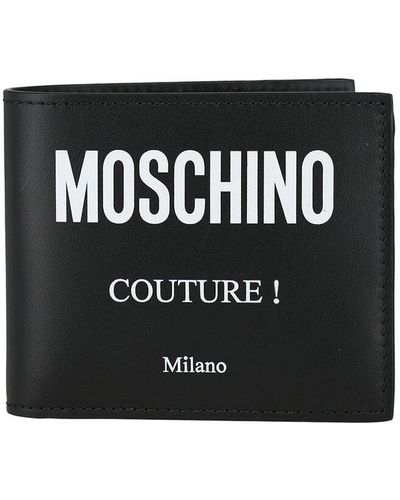 Moschino Logo Leather Card Case - Black