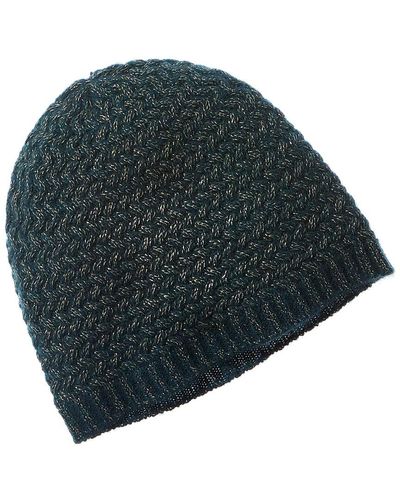Sofiacashmere Lurex Lattice Stitch Cashmere-blend Hat - Green