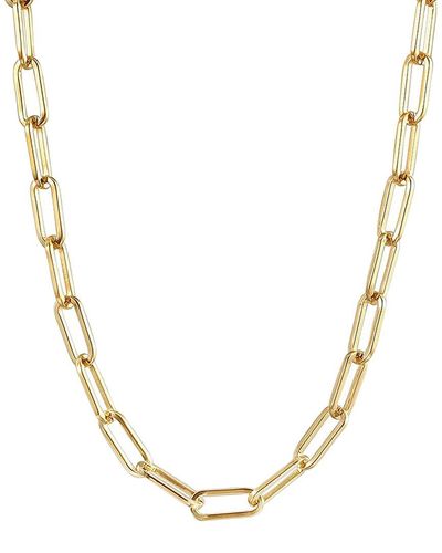 Jane Basch Cool Steel Plated Link Chain Necklace - Metallic