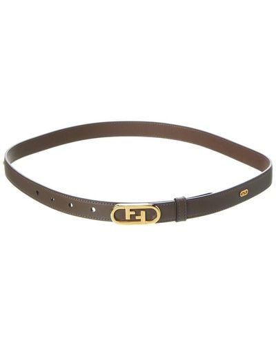 Fendi O'lock Leather Belt - Brown