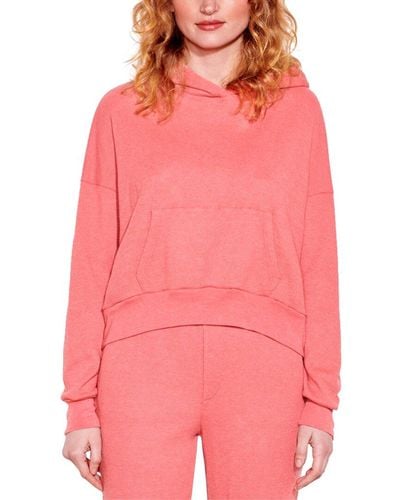 Sundry Thermal Pocket Hoodie Sweatshirt - Pink