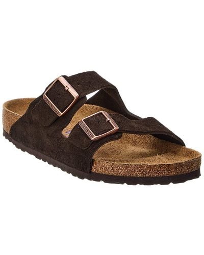 Birkenstock Arizona Soft Footbed Suede Leather Sandal - Brown