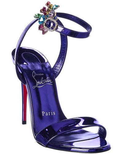 Christian Louboutin Goldie Joli 100 Patent Sandal - Blue