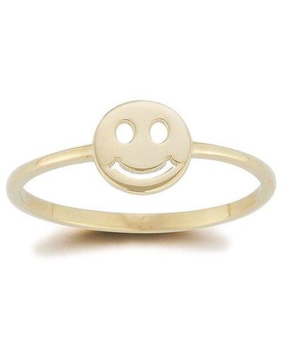 Ember Fine Jewelry 14k Smiley Face Ring - White