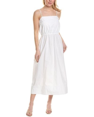 Stateside Heavy Poplin Open Back Sleeveless Midi Dress - White