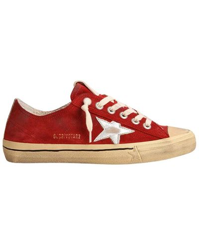 Golden Goose Limited Edition V-star Leather Sneaker - Red