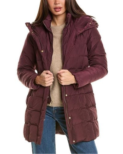 Cole Haan Signature Quilted Down Coat - Purple