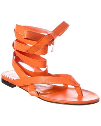 The Attico Ankle Strap Leather Sandal - Orange