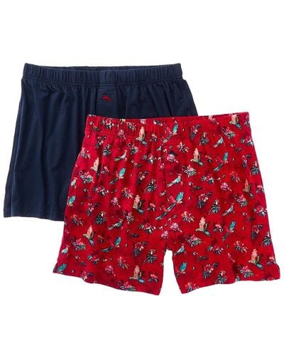 Tommy Bahama 2pk Knit Boxer - Red