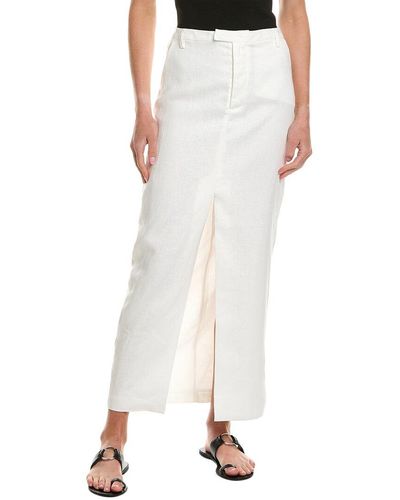 Bardot Sita Linen Maxi Skirt - White