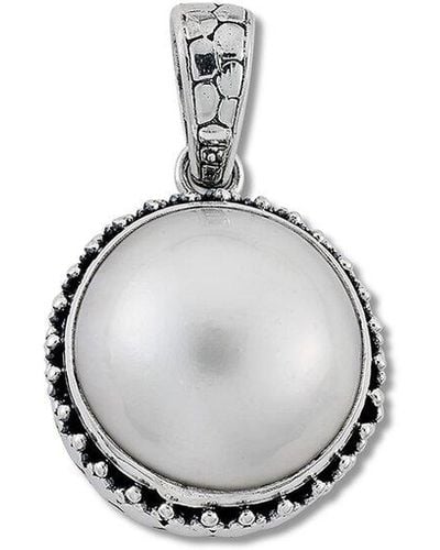 Samuel B. Silver Pearl Dot Design Pendant - Metallic