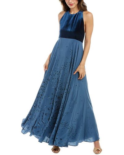 Valentino Silk Maxi Dress - Blue