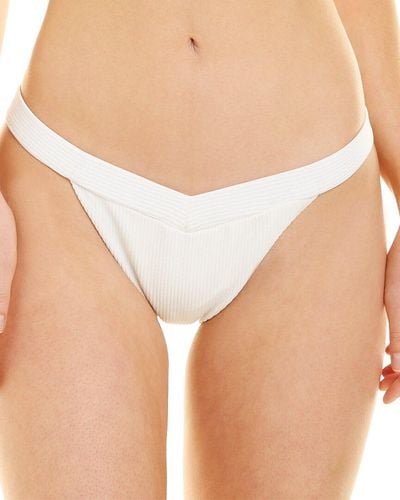 Frankie's Bikinis Bikinis Grace Ribbed Bikini Bottom - White