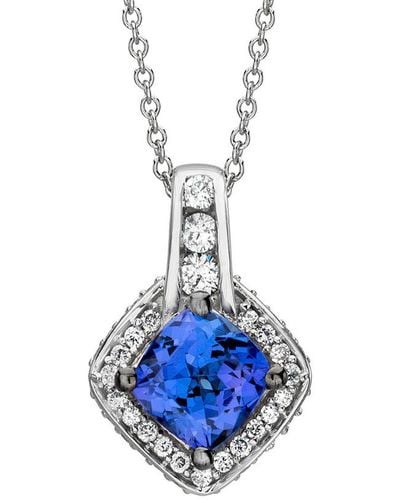 Le Vian Le Vian 14k 1.15 Ct. Tw. Diamond & Tanzanite Pendant Necklace - Blue