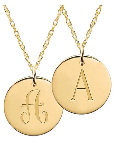 Jane Basch 22k Over Silver Double Sided Initial Necklace (a-z) - Metallic