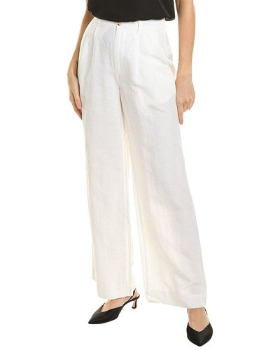 Onia Air Pleated Linen-blend Trouser - White